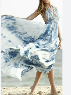 Bohome Tie-Dye Smocked Maxi Dress